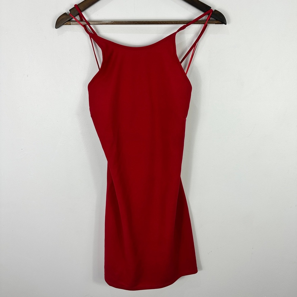 Mango Red Strappy Mini Dress Womens 8 Bodycon‎ Cocktail Party Y2K Coquette